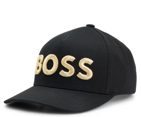 Gorra Boss negra con dorado